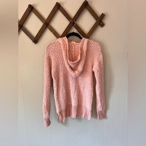 Pink hooded pullover sweater; super soft